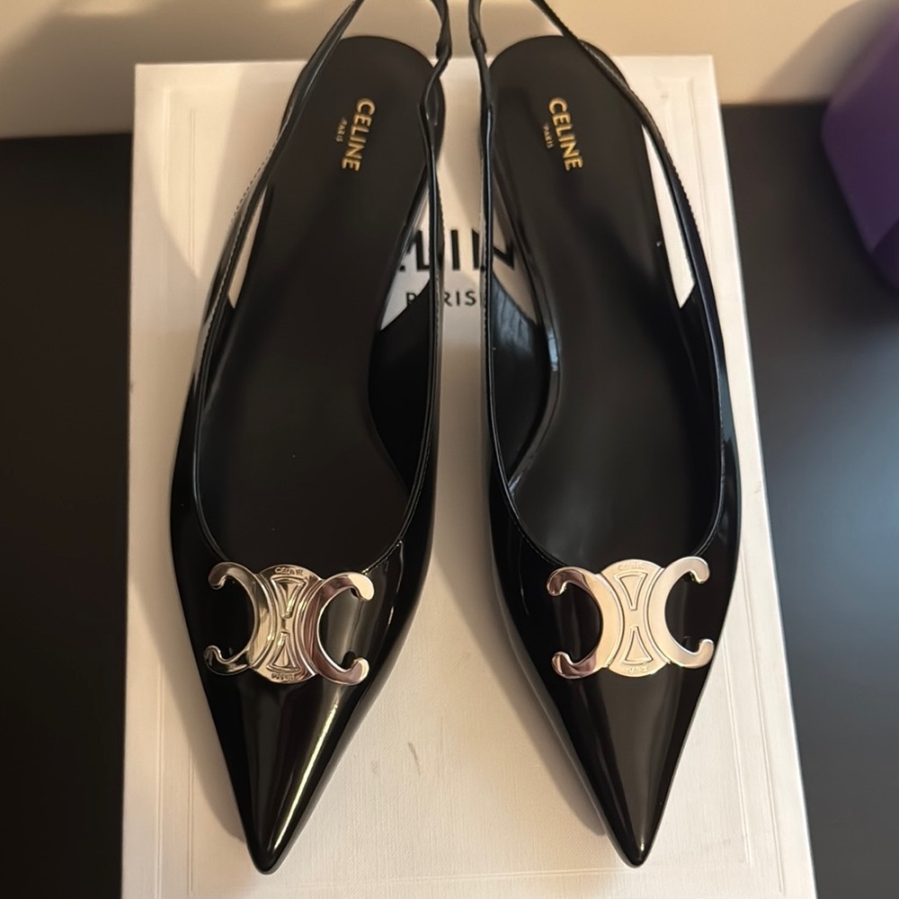 Celine Black High-End Pointed Toe Heels